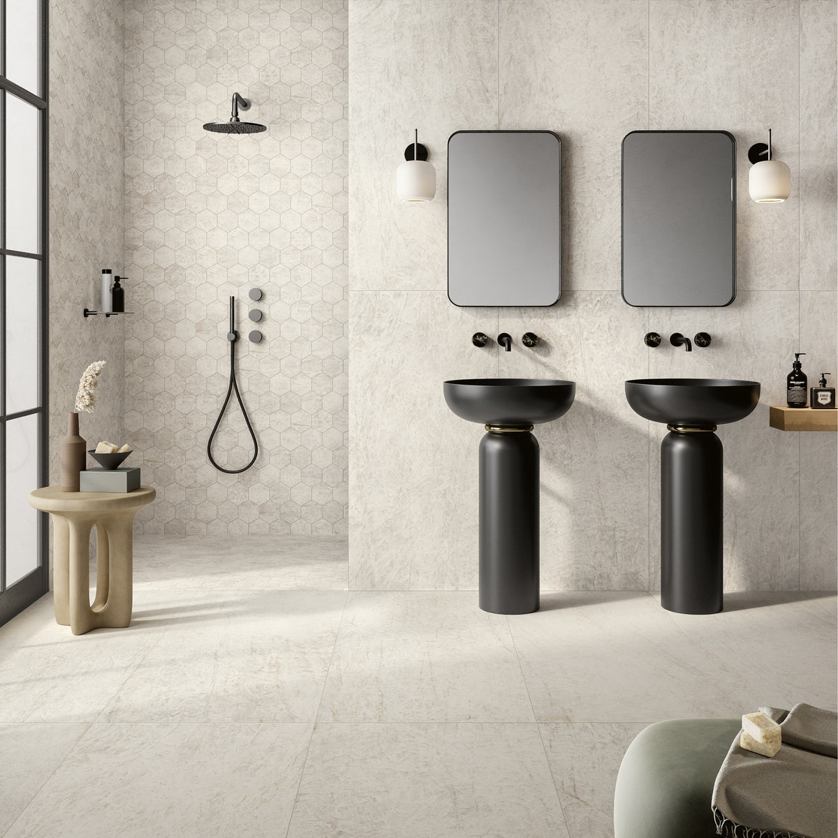 24" x 48" American Linora Matte Marble Look Porcelain Floor and Wall Tile