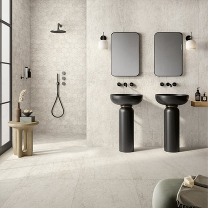 24" x 48" American Linora Matte Marble Look Porcelain Floor and Wall Tile