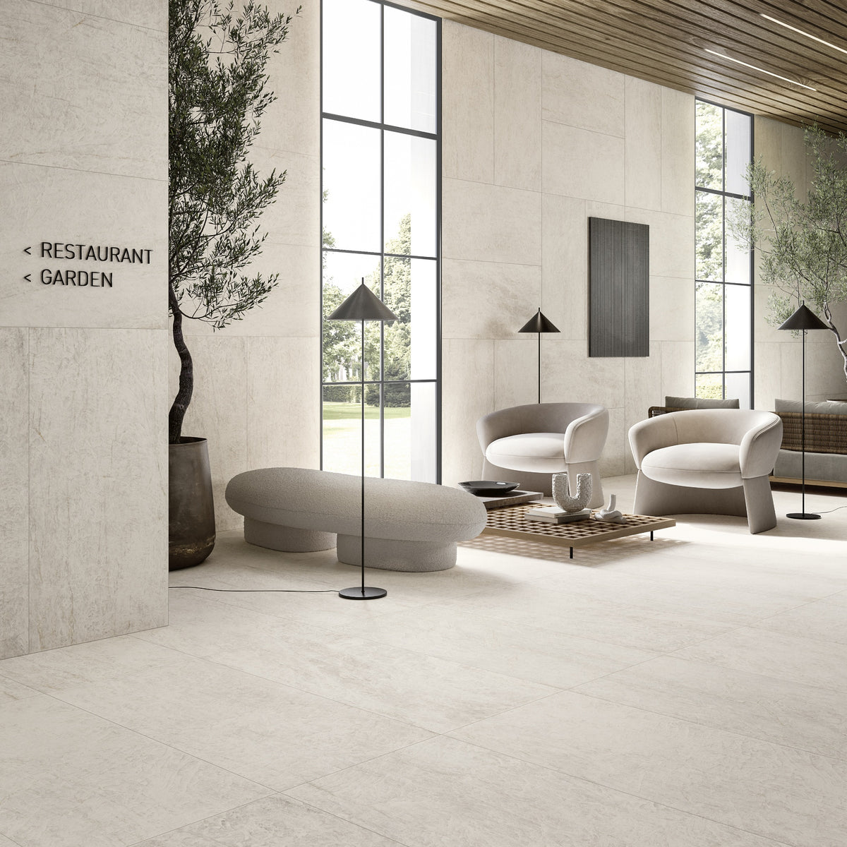 24" x 48" American Linora Matte Marble Look Porcelain Floor and Wall Tile