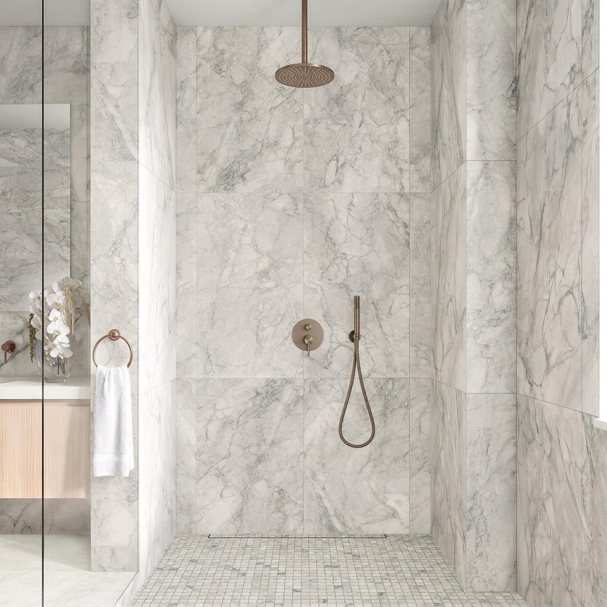 24" x 48" American Linora Matte Marble Look Porcelain Floor and Wall Tile
