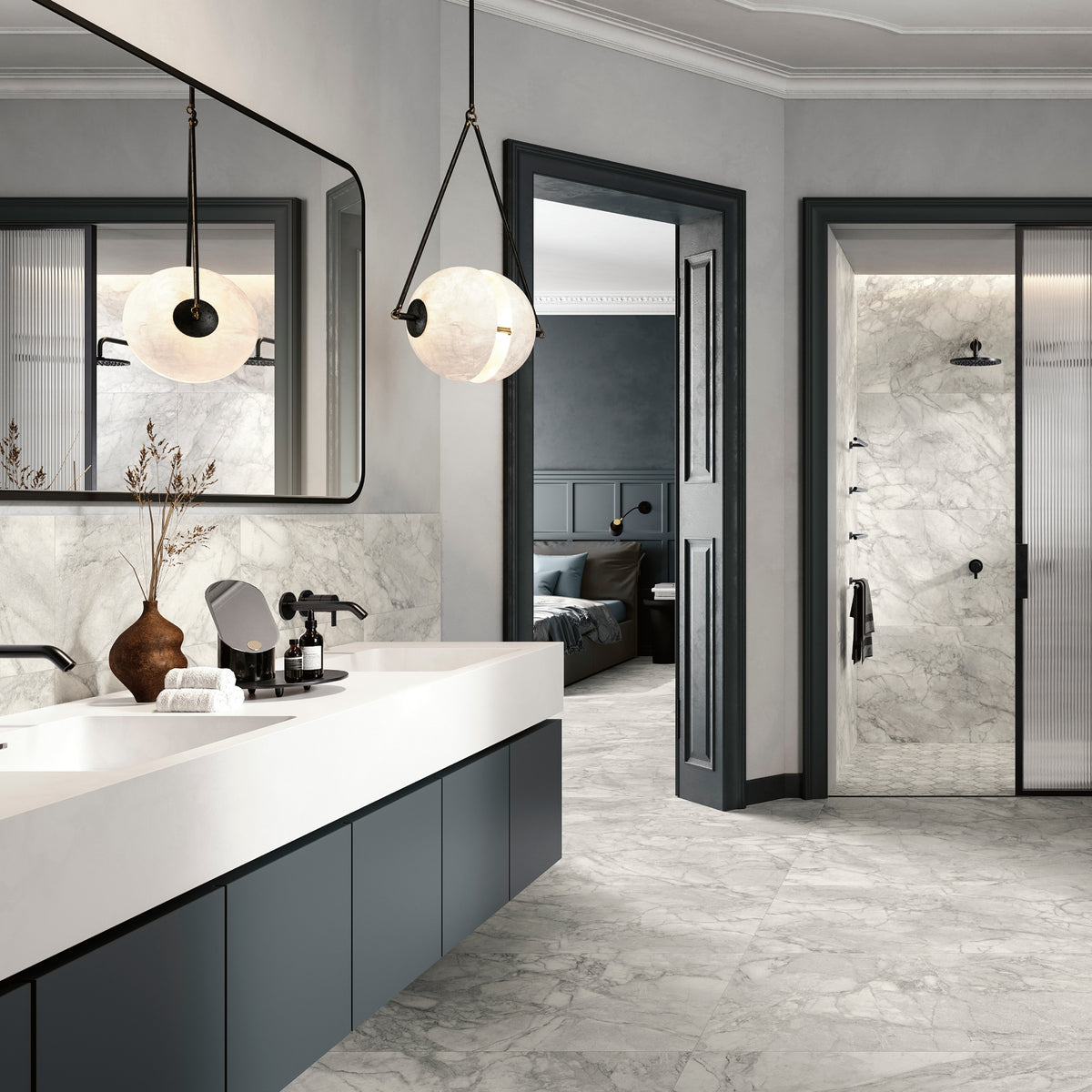 24" x 48" American Linora Matte Marble Look Porcelain Floor and Wall Tile