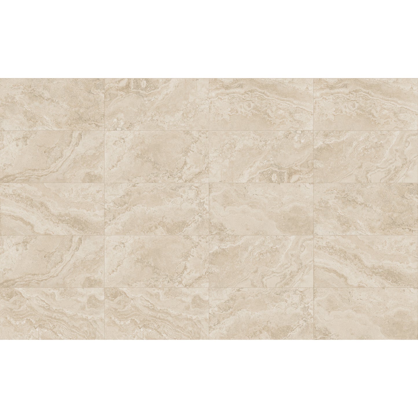 24" x 48" American Roma Matte Cross-cut Travertine Look Porcelain Floor and Wall Tile