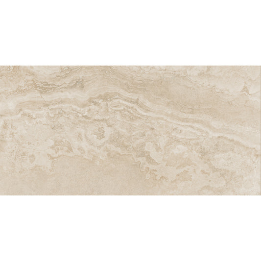 24" x 48" American Roma Matte Cross-cut Travertine Look Porcelain Floor and Wall Tile