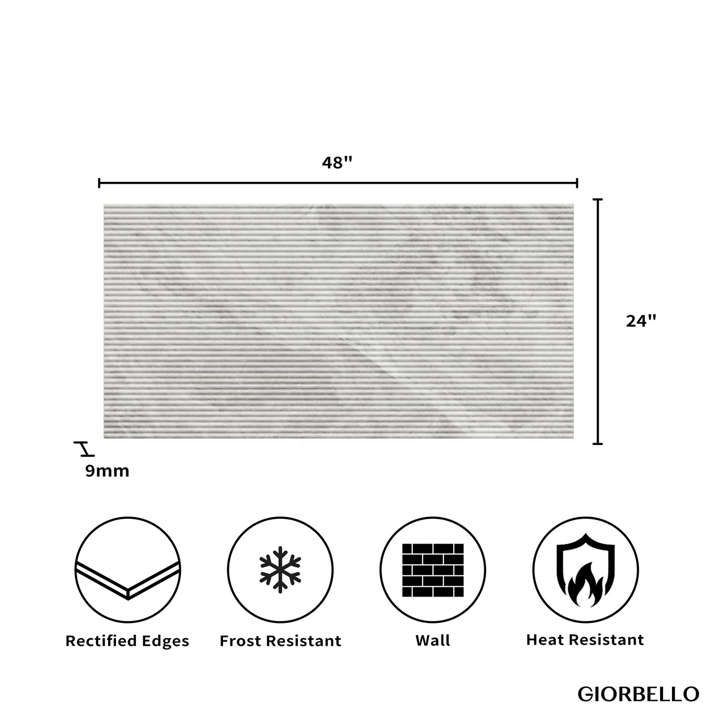 24" x 48" American Atelier Matte Porcelain Wall Tile