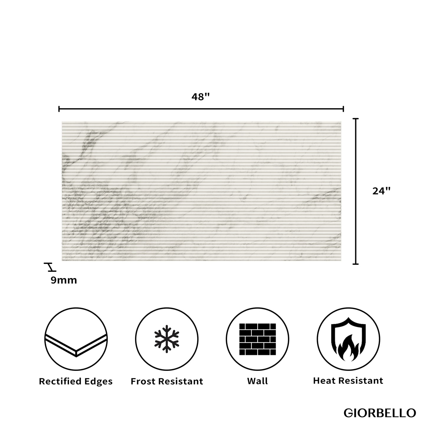 24" x 48" American Atelier Matte Porcelain Wall Tile