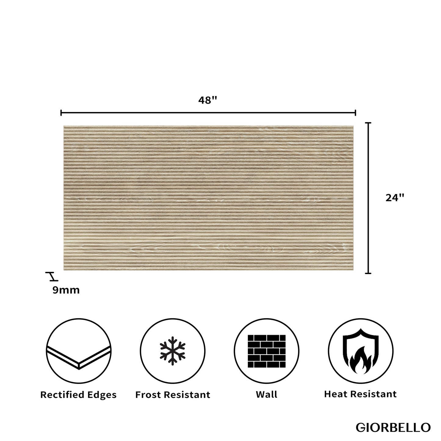 24" x 48" American Atelier Matte Porcelain Wall Tile