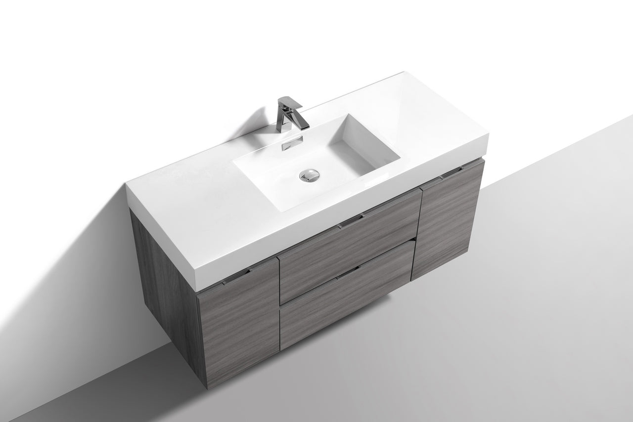 Floating Bathroom Sink Vanity in Vulcan Ash Gray by Bliss