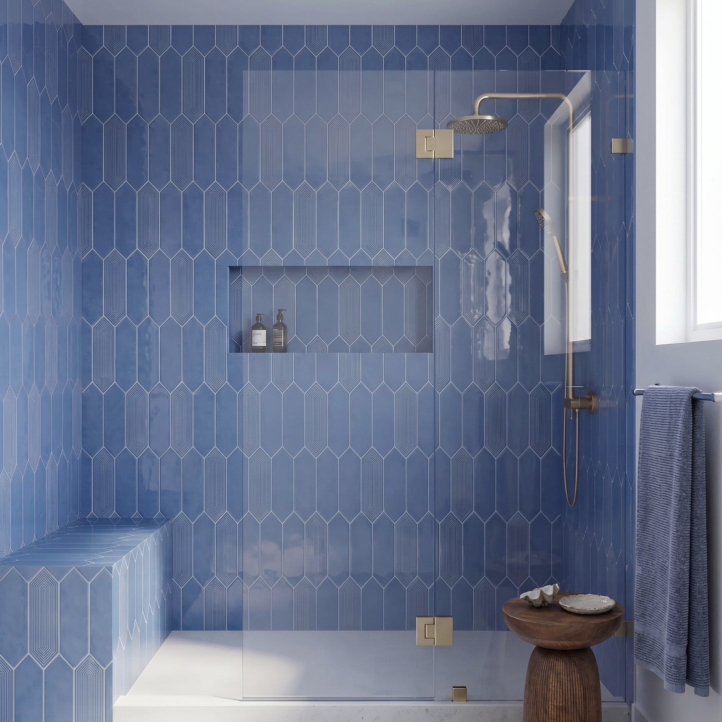 3” x 12” Ceramic Picket Hexagon Wall Tile
