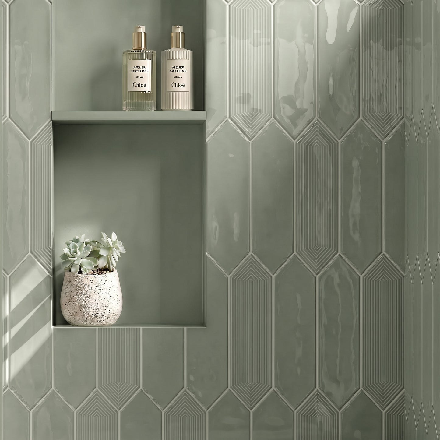 3” x 12” Ceramic Picket Hexagon Wall Tile