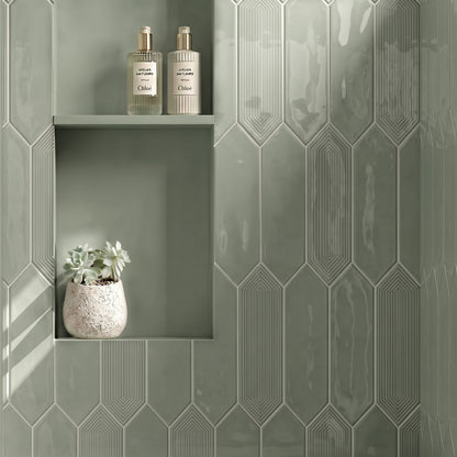 3” x 12” Ceramic Picket Hexagon Wall Tile