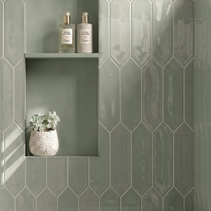 3” x 12” Ceramic Picket Hexagon Wall Tile
