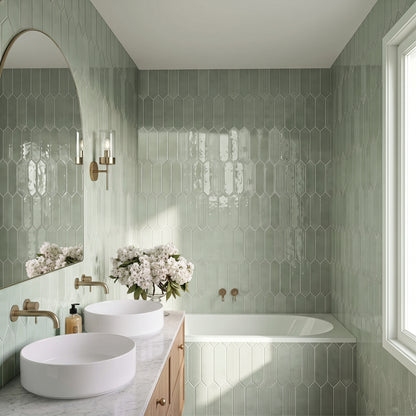 3” x 12” Ceramic Picket Hexagon Wall Tile