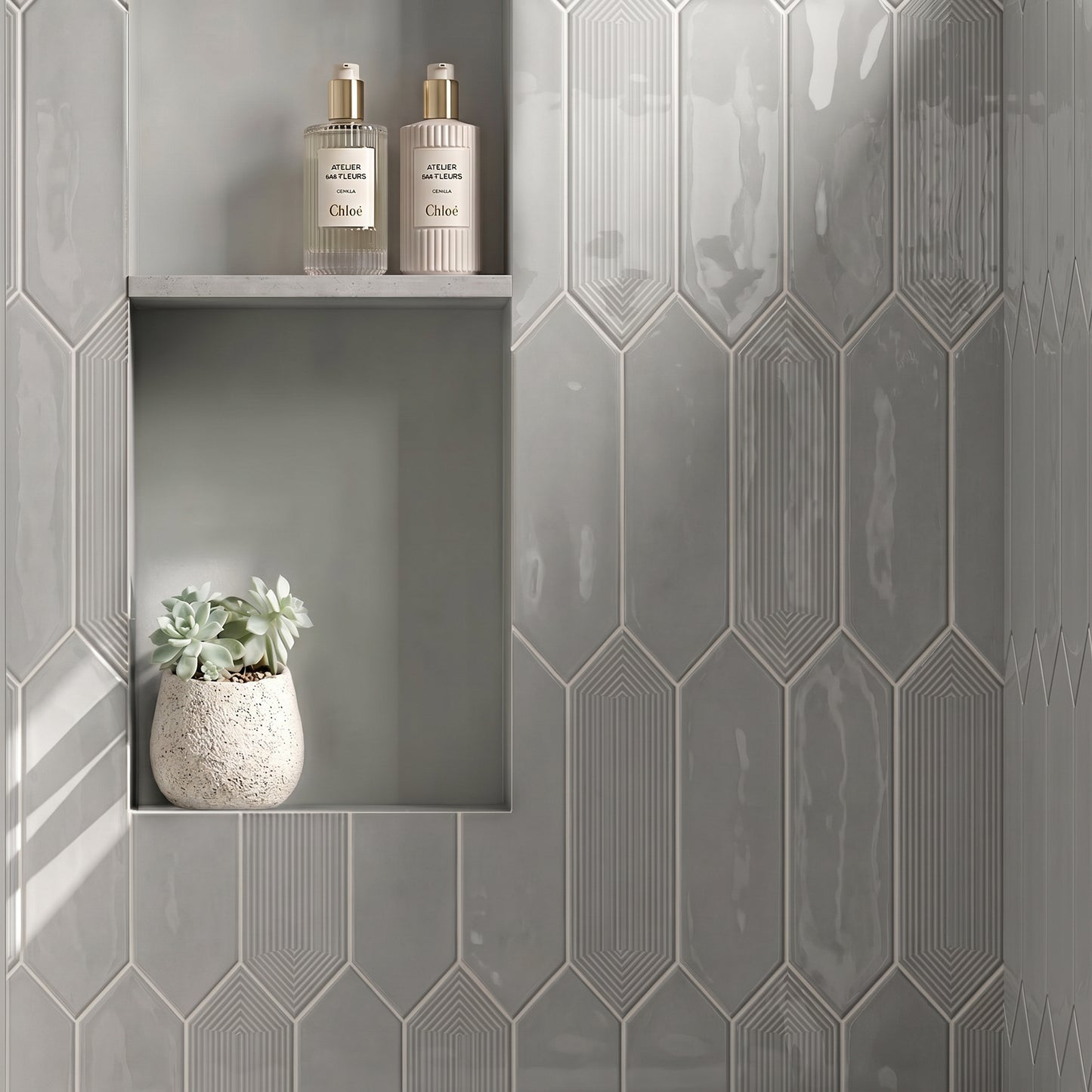 3” x 12” Ceramic Picket Hexagon Wall Tile