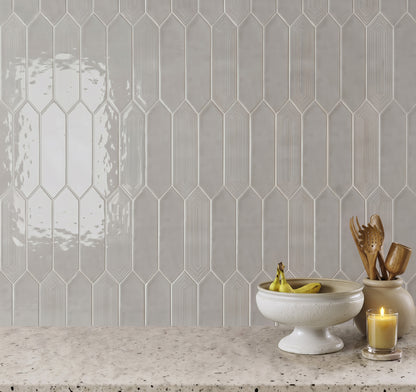 3” x 12” Ceramic Picket Hexagon Wall Tile