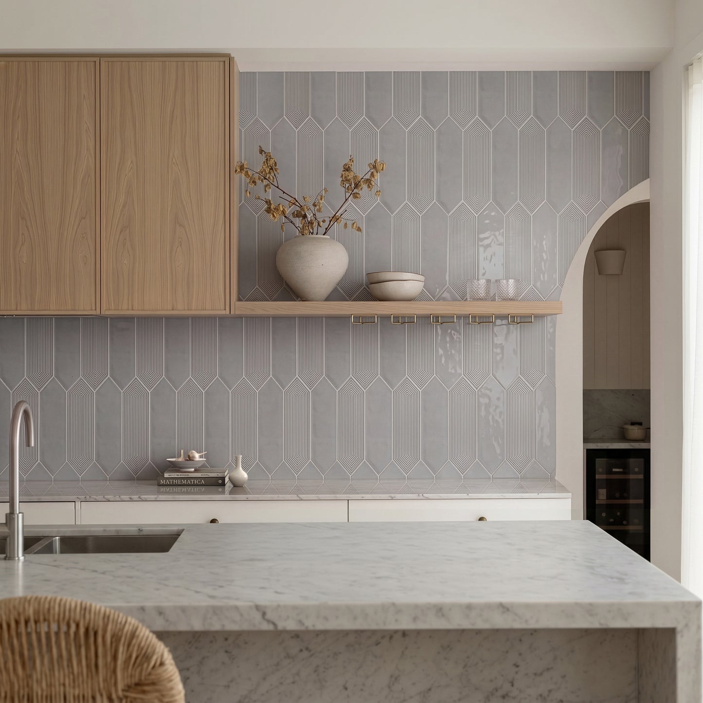 3” x 12” Ceramic Picket Hexagon Wall Tile