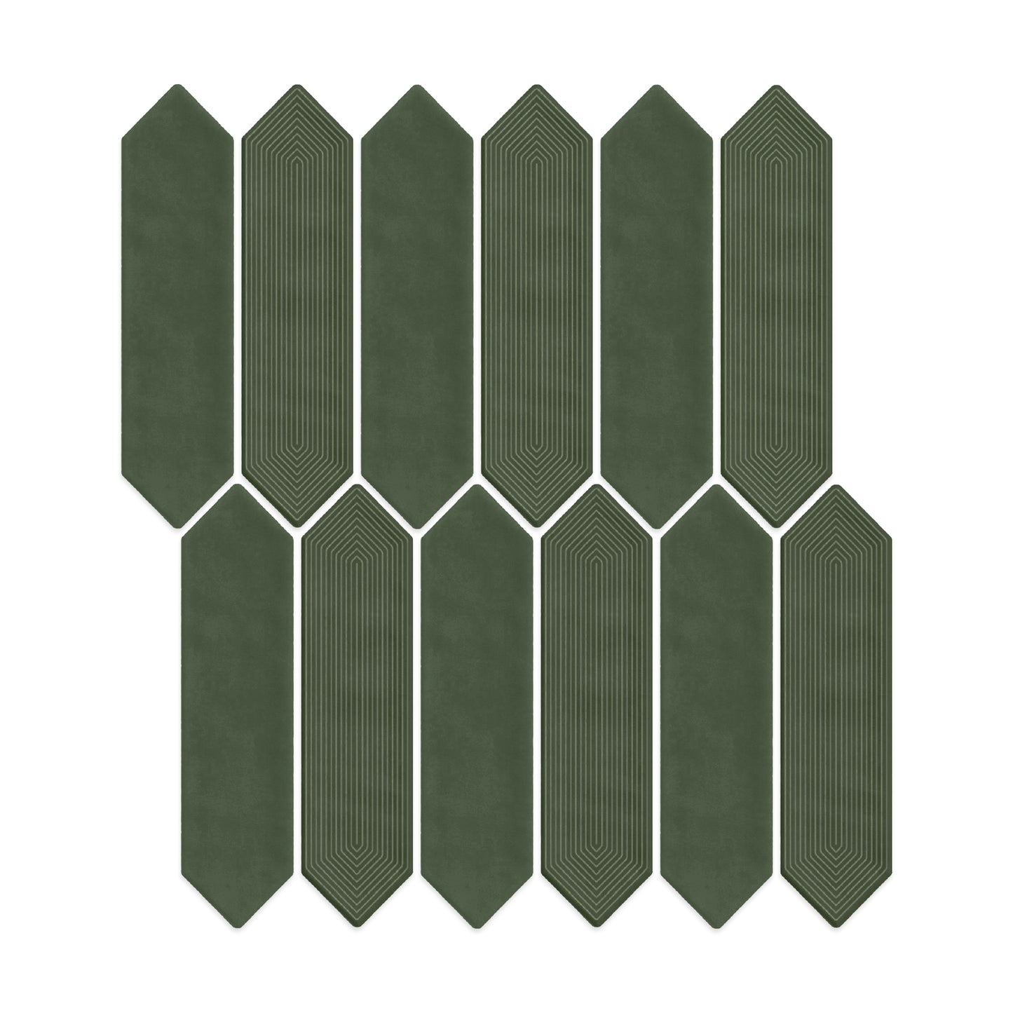 3” x 12” Ceramic Picket Hexagon Wall Tile