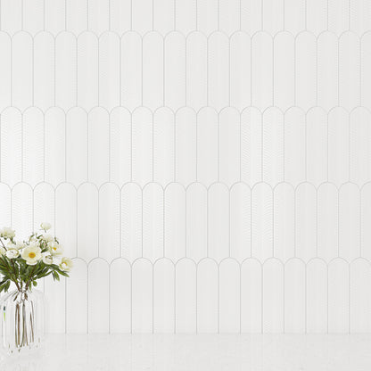 3” x 12” Ceramic Feather 3D Glossy Subway Wall Tile