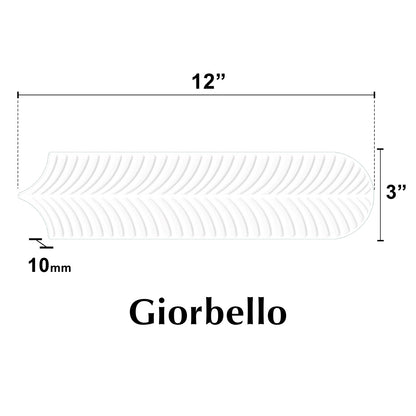 3” x 12” Ceramic Feather 3D Glossy Subway Wall Tile