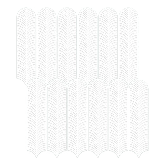 3” x 12” Ceramic Feather 3D Glossy Subway Wall Tile