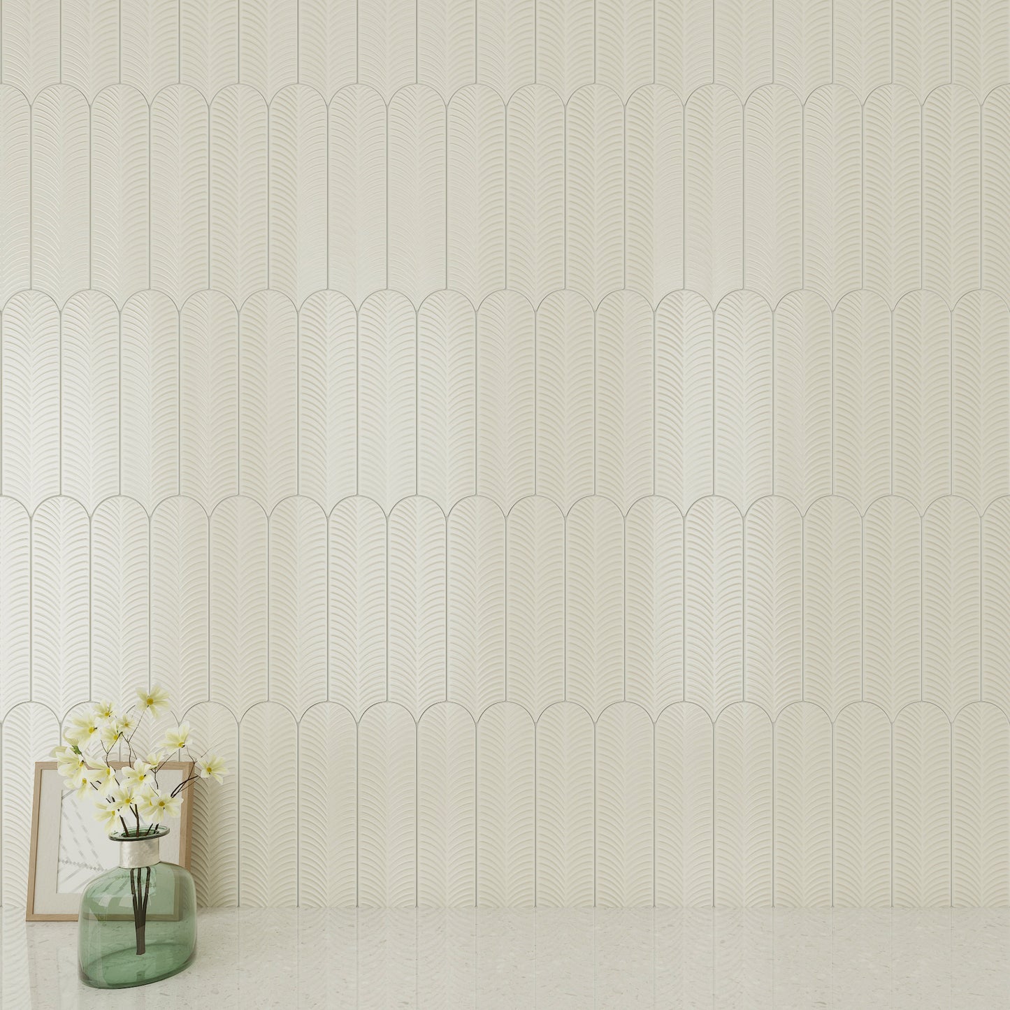 3” x 12” Ceramic Feather 3D Glossy Subway Wall Tile