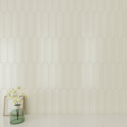 3” x 12” Ceramic Feather 3D Glossy Subway Wall Tile