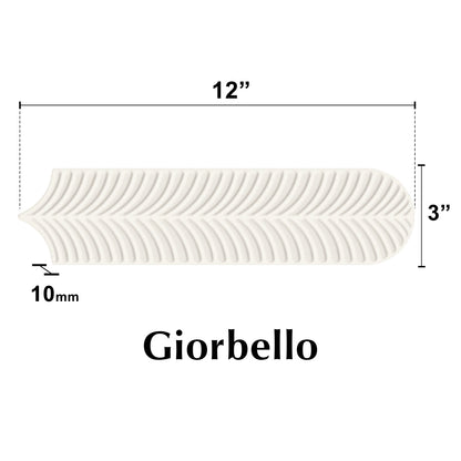 3” x 12” Ceramic Feather 3D Glossy Subway Wall Tile