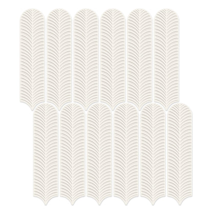 3” x 12” Ceramic Feather 3D Glossy Subway Wall Tile