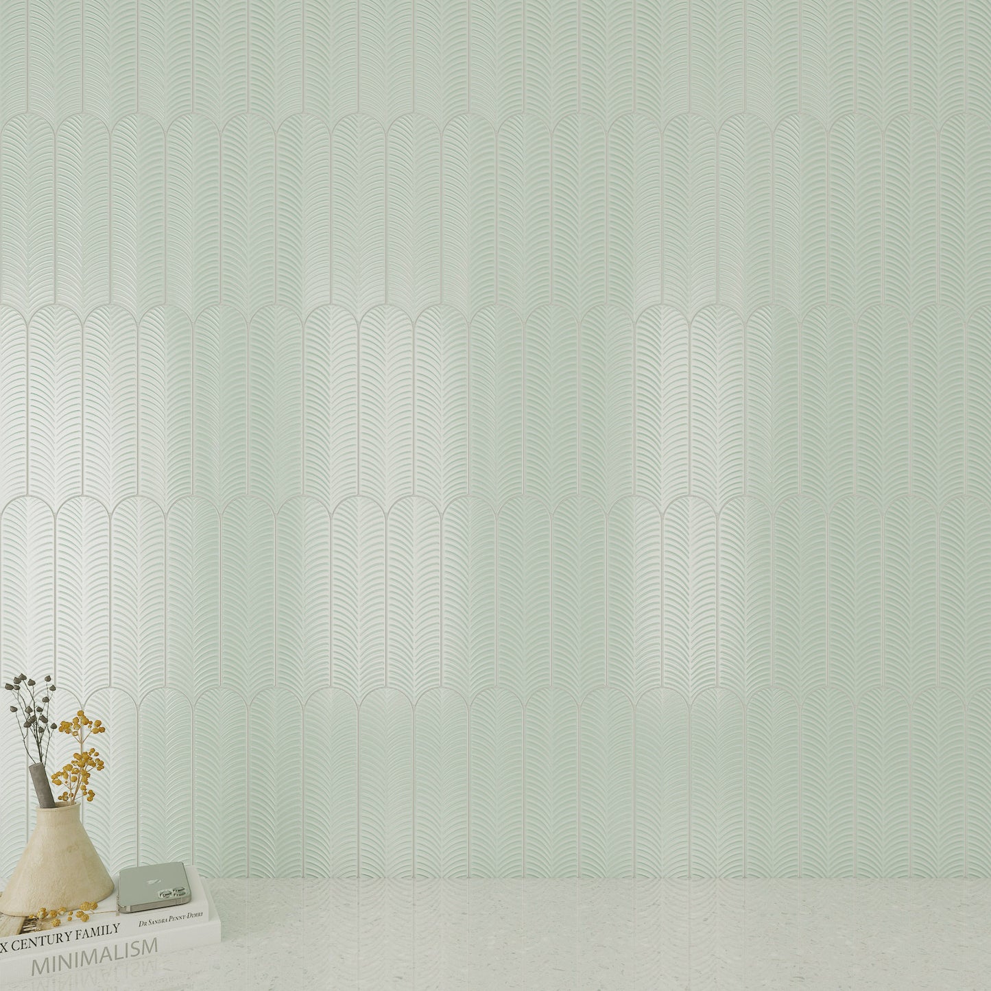 3” x 12” Ceramic Feather 3D Glossy Subway Wall Tile