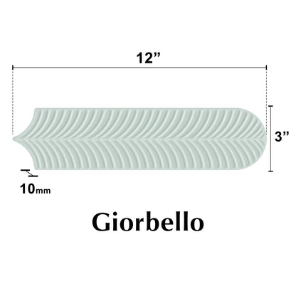 3” x 12” Ceramic Feather 3D Glossy Subway Wall Tile