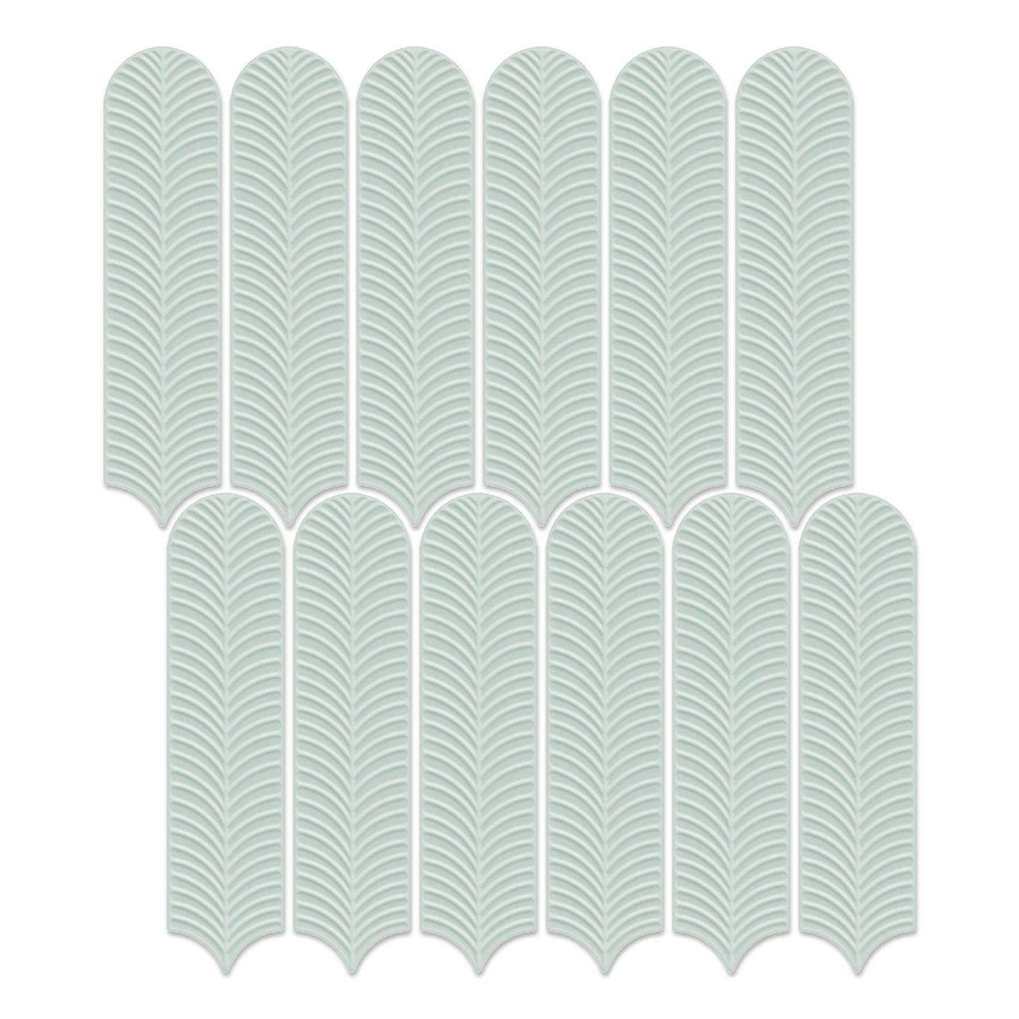 3” x 12” Ceramic Feather 3D Glossy Subway Wall Tile