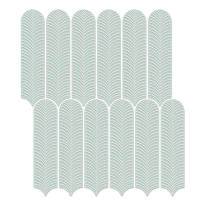 3” x 12” Ceramic Feather 3D Glossy Subway Wall Tile