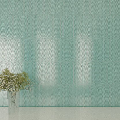 3” x 12” Ceramic Feather 3D Glossy Subway Wall Tile