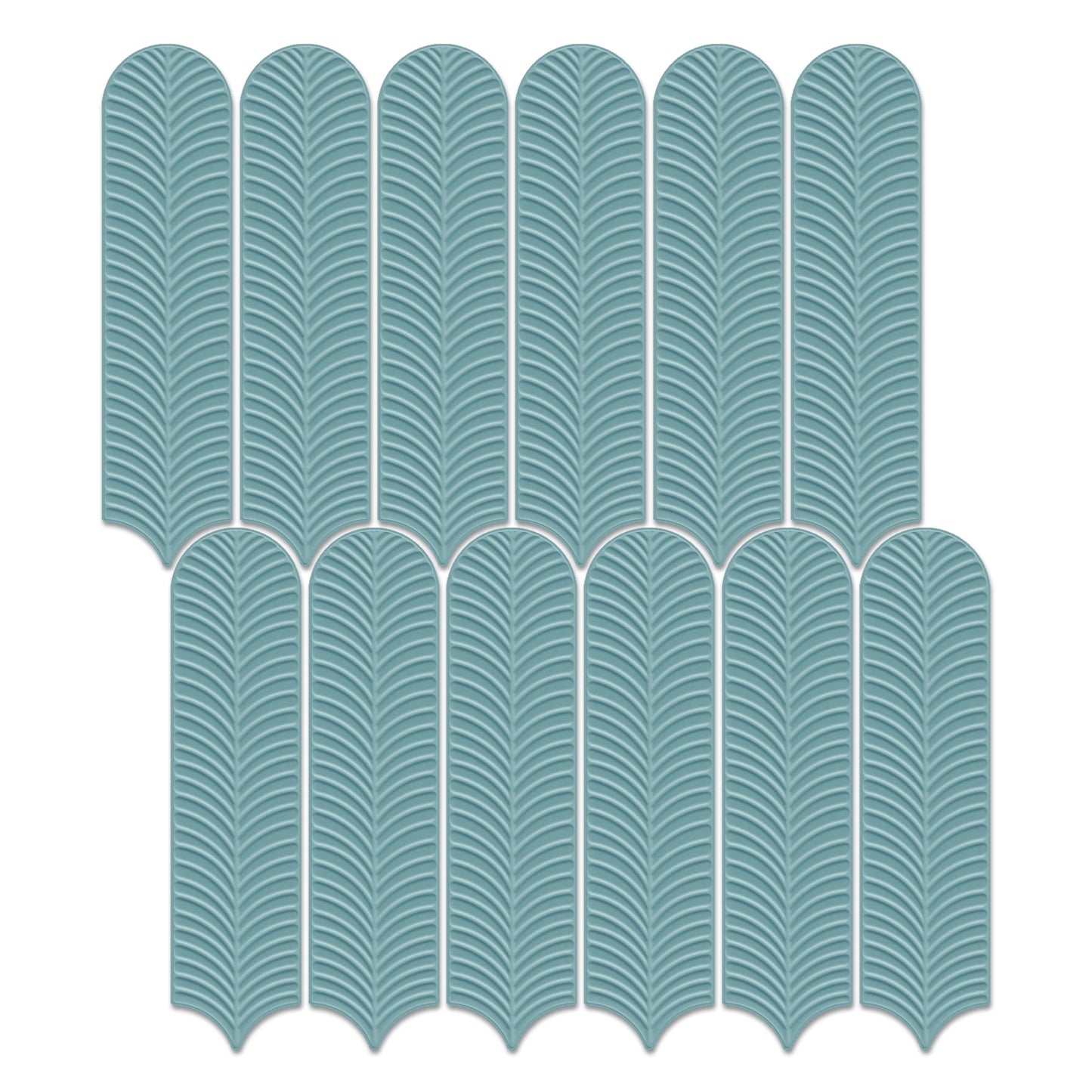 3” x 12” Ceramic Feather 3D Glossy Subway Wall Tile