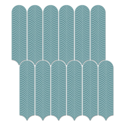 3” x 12” Ceramic Feather 3D Glossy Subway Wall Tile