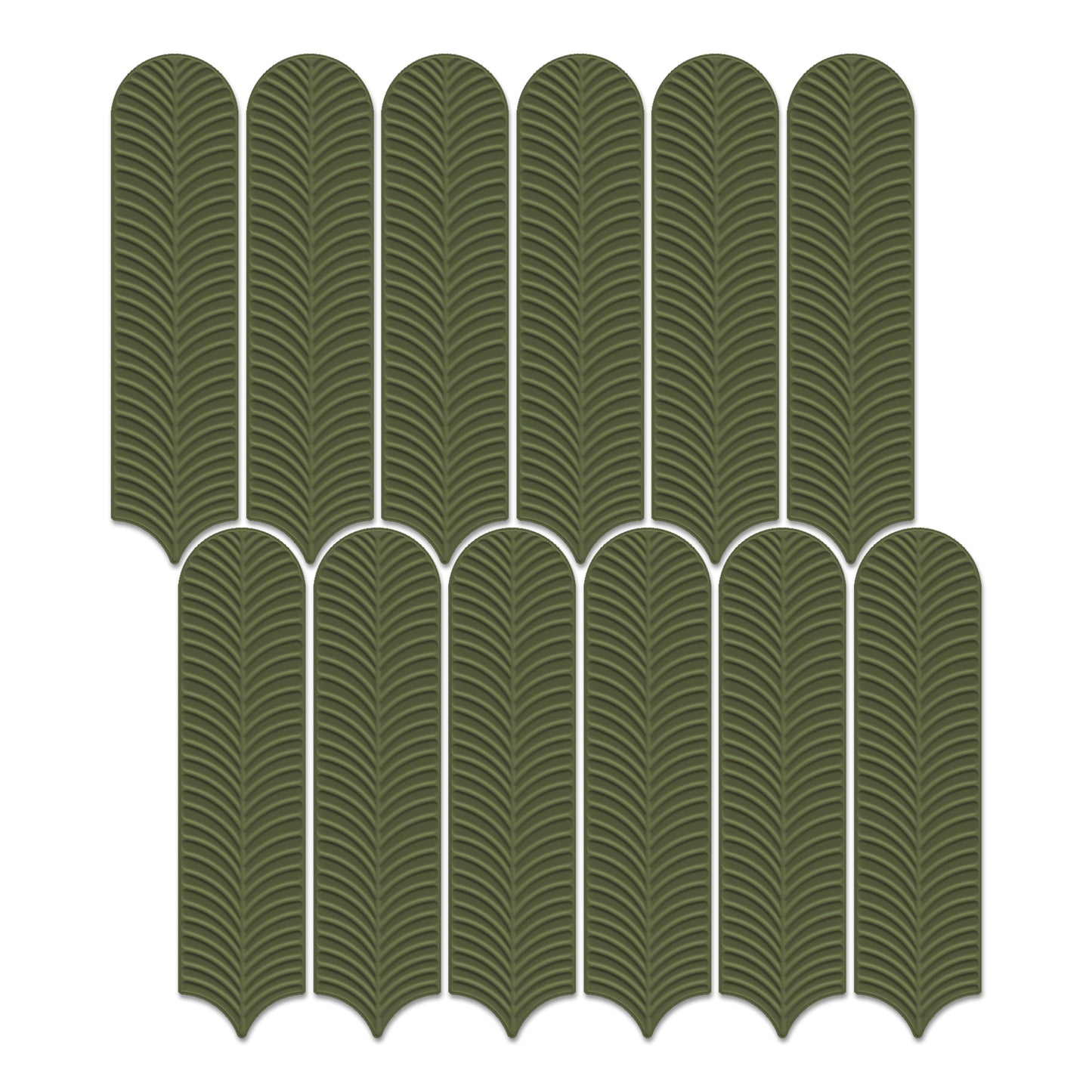 3” x 12” Ceramic Feather 3D Glossy Subway Wall Tile