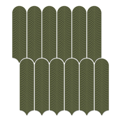 3” x 12” Ceramic Feather 3D Glossy Subway Wall Tile