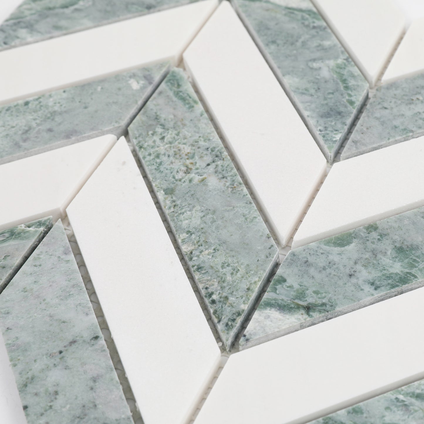 14.88" x 12.72" Chevron Honed Marble Floor and Wall Mosaic Tile
