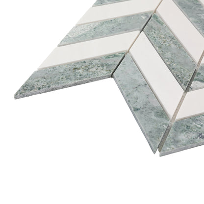 14.88" x 12.72" Chevron Honed Marble Floor and Wall Mosaic Tile