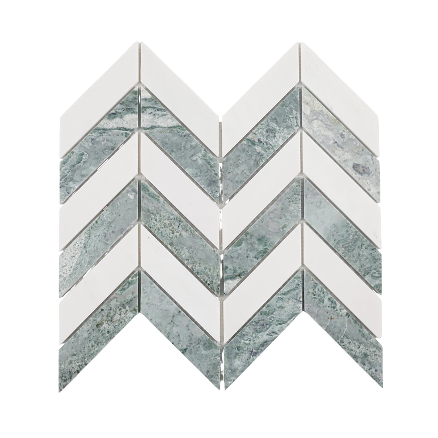 14.88" x 12.72" Chevron Honed Marble Floor and Wall Mosaic Tile