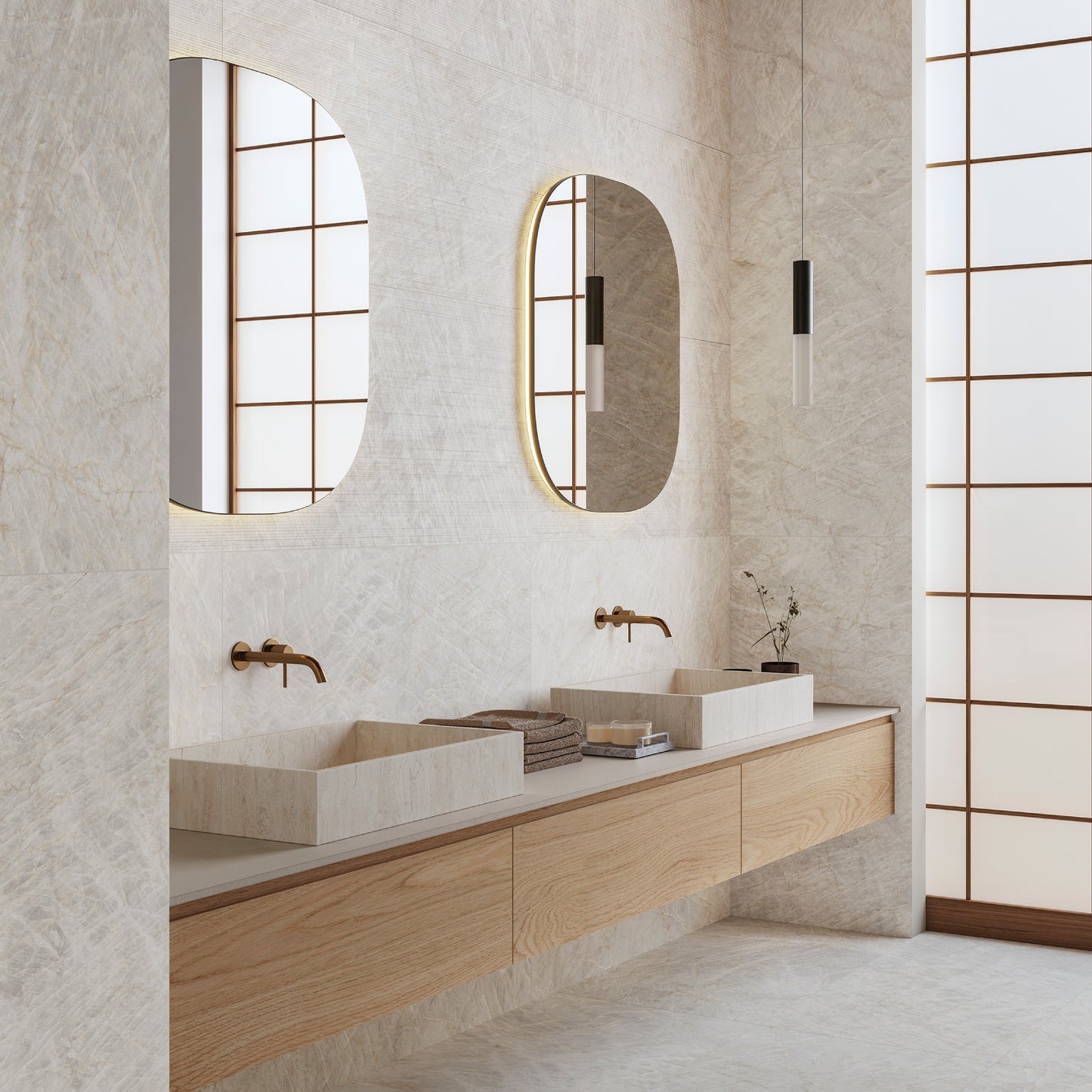 24” x 24” Spanish Taj Mahal Matte Marble Look Porcelain Floor and Wall Tile