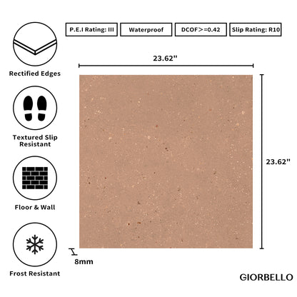 24" x 24" Italian Geology Matte Stone Look Porcelain Floor and Wall Tile
