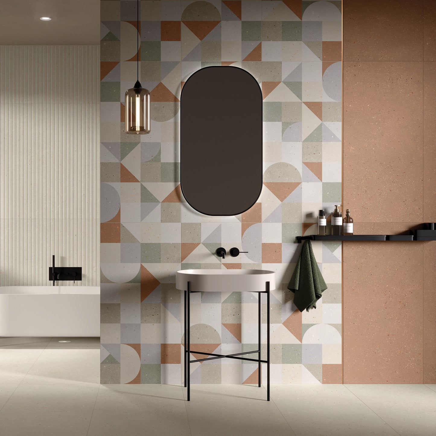 24" x 24" Italian Geology Matte Stone Look Porcelain Floor and Wall Tile