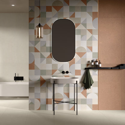 24" x 24" Italian Geology Matte Stone Look Porcelain Floor and Wall Tile