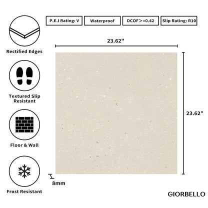 24" x 24" Italian Geology Matte Stone Look Porcelain Floor and Wall Tile