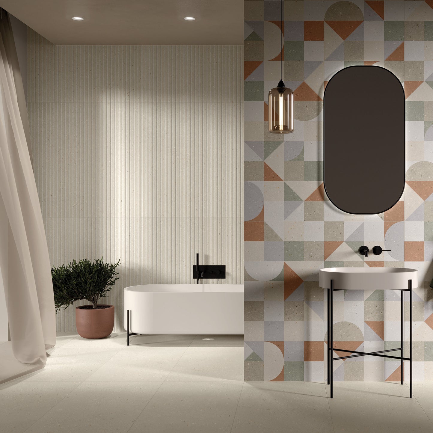 24" x 24" Italian Geology Matte Stone Look Porcelain Floor and Wall Tile