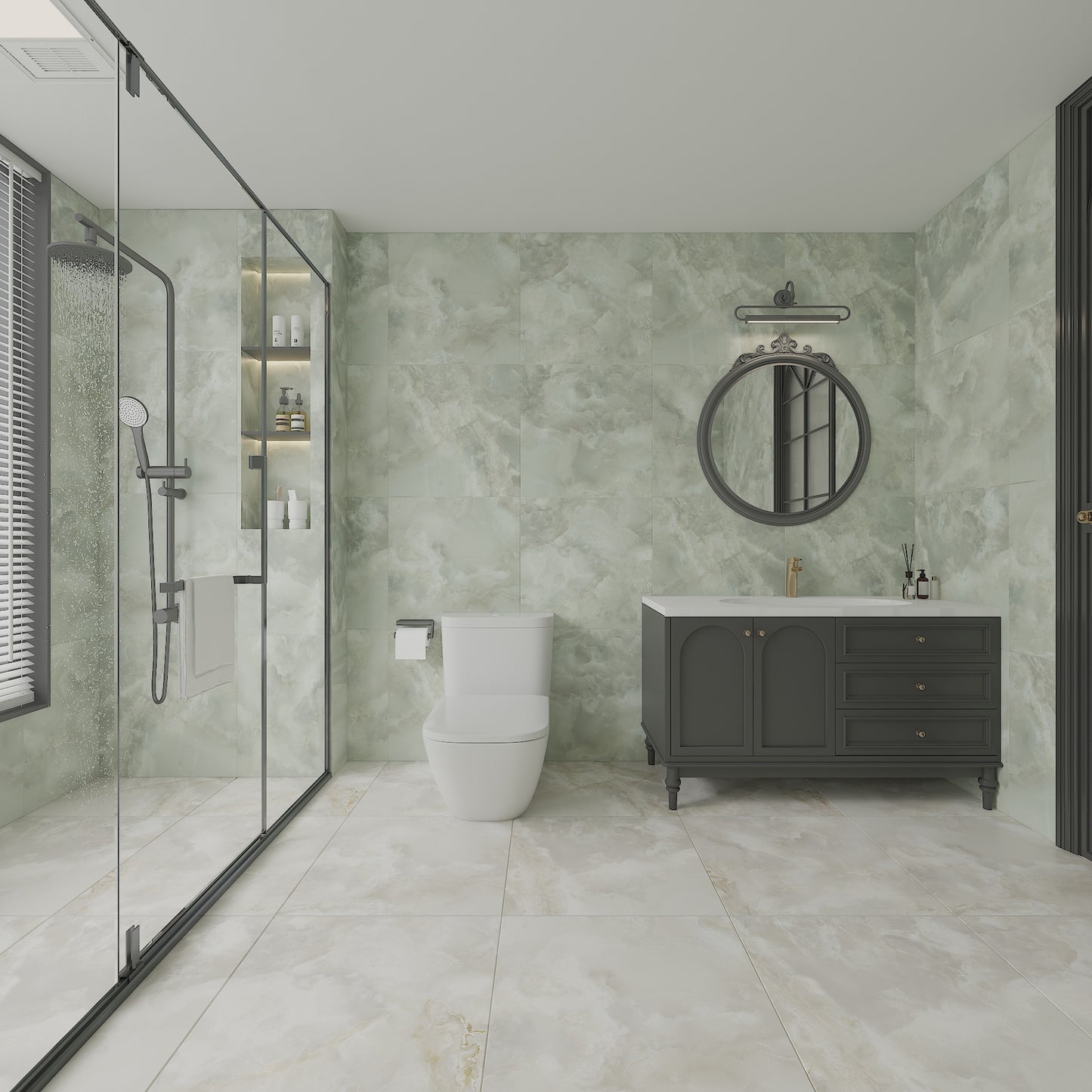 24" x 24" Italian Onyx Marble Look Porcelain Floor and Wall Tile