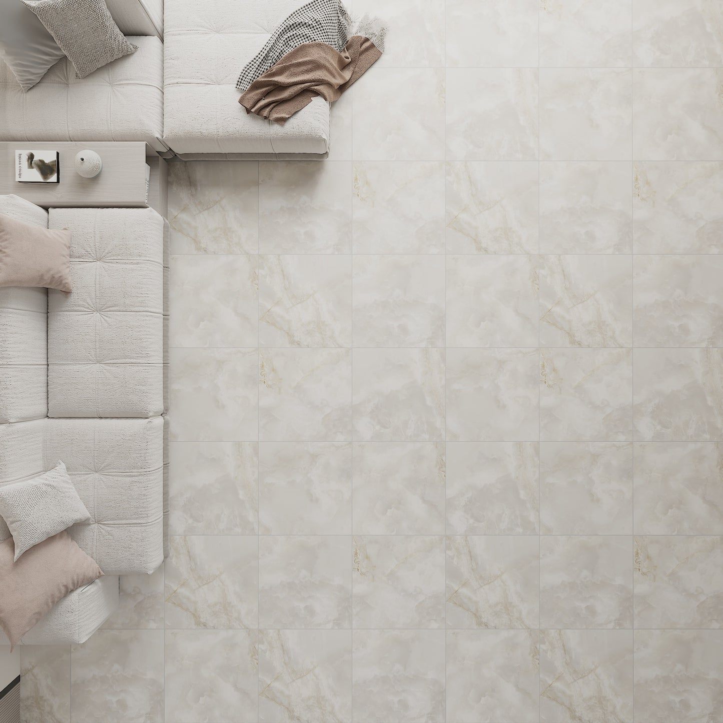 24" x 24" Italian Onyx Marble Look Porcelain Floor and Wall Tile