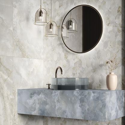 24" x 24" Italian Onyx Marble Look Porcelain Floor and Wall Tile