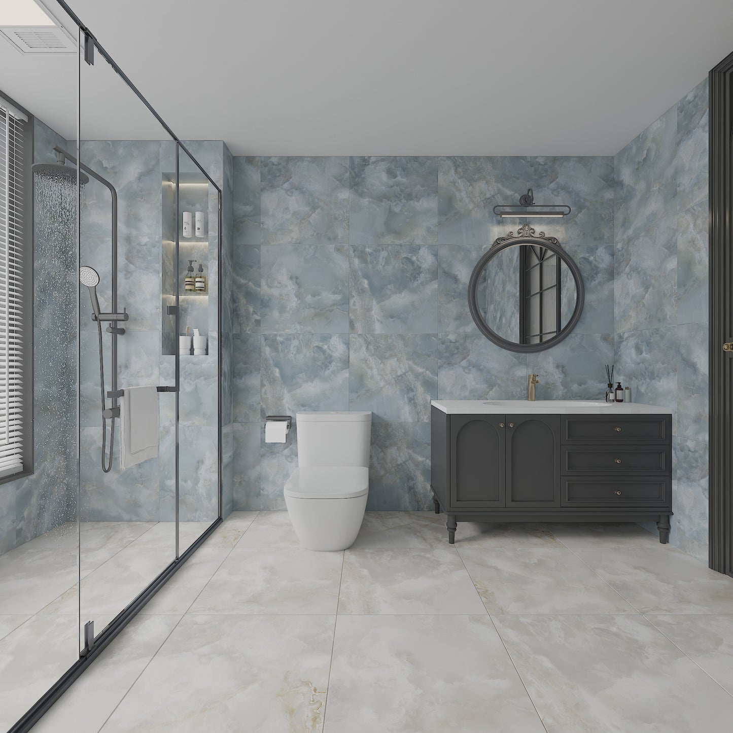 24" x 24" Italian Onyx Marble Look Porcelain Floor and Wall Tile