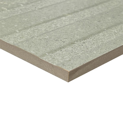 24" x 48" Italian Geology Matte Fluted 3D Ribbed Stone Look Porcelain Wall Tile